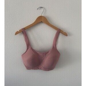 Lululemon Women's Sz 32E Run Times Sports Bra Dusty Pink Padded Adjustable Back